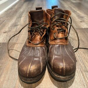 Frye Men's Dark Brown Leather Lace-Up Boots